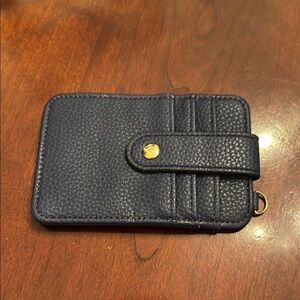 Navy Leather Card Holder